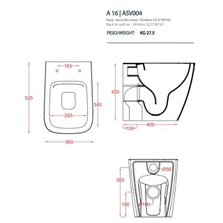 Унитаз Artceram A16 ASV004 15 00 grigio oliva grigio oliva